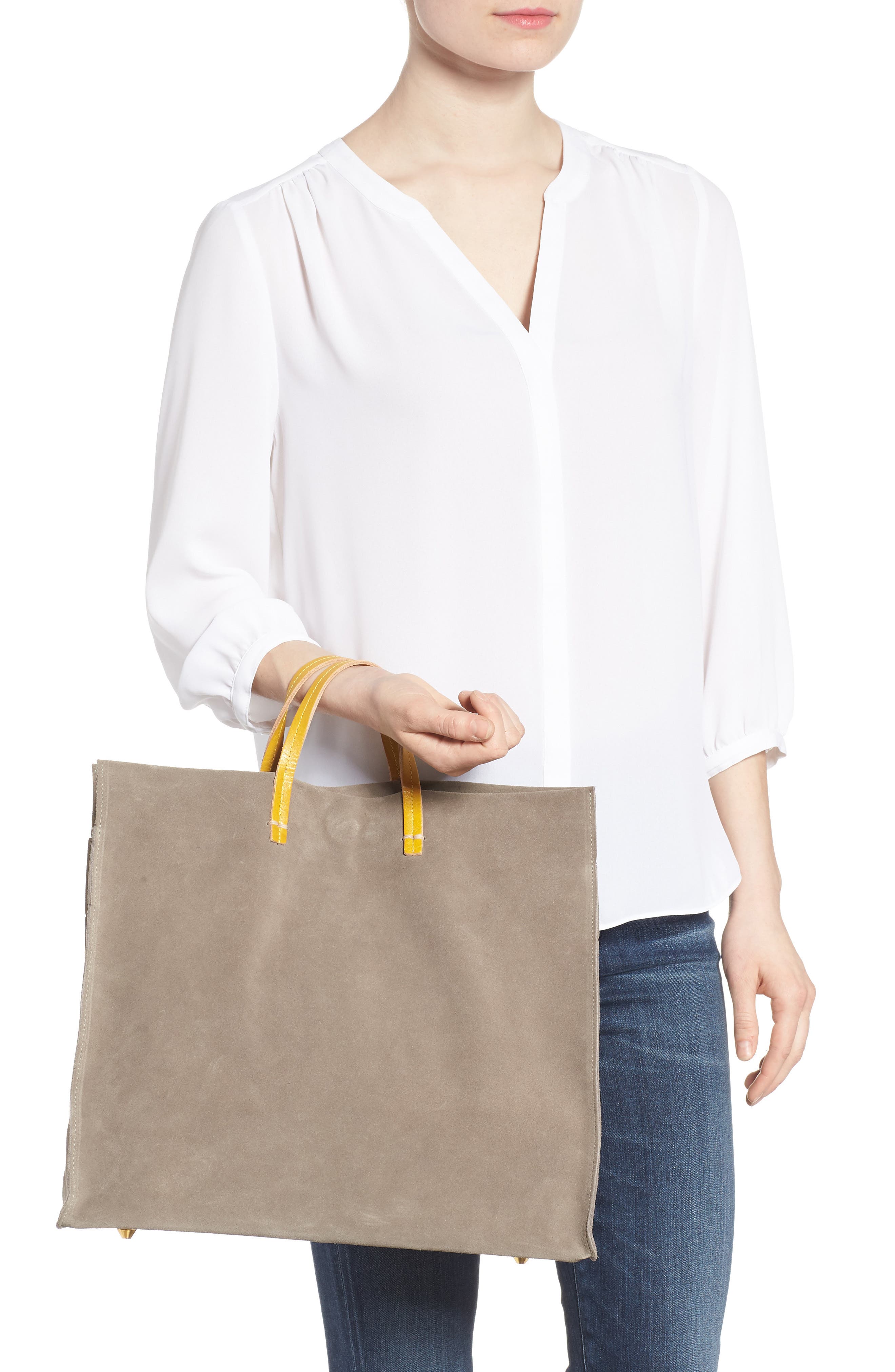 Clare V. Simple Suede Tote, Alternate, color, 