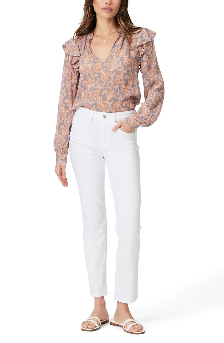 PAIGE Seema Ruffle Silk Top, Alternate, color, Salton Sea Multi