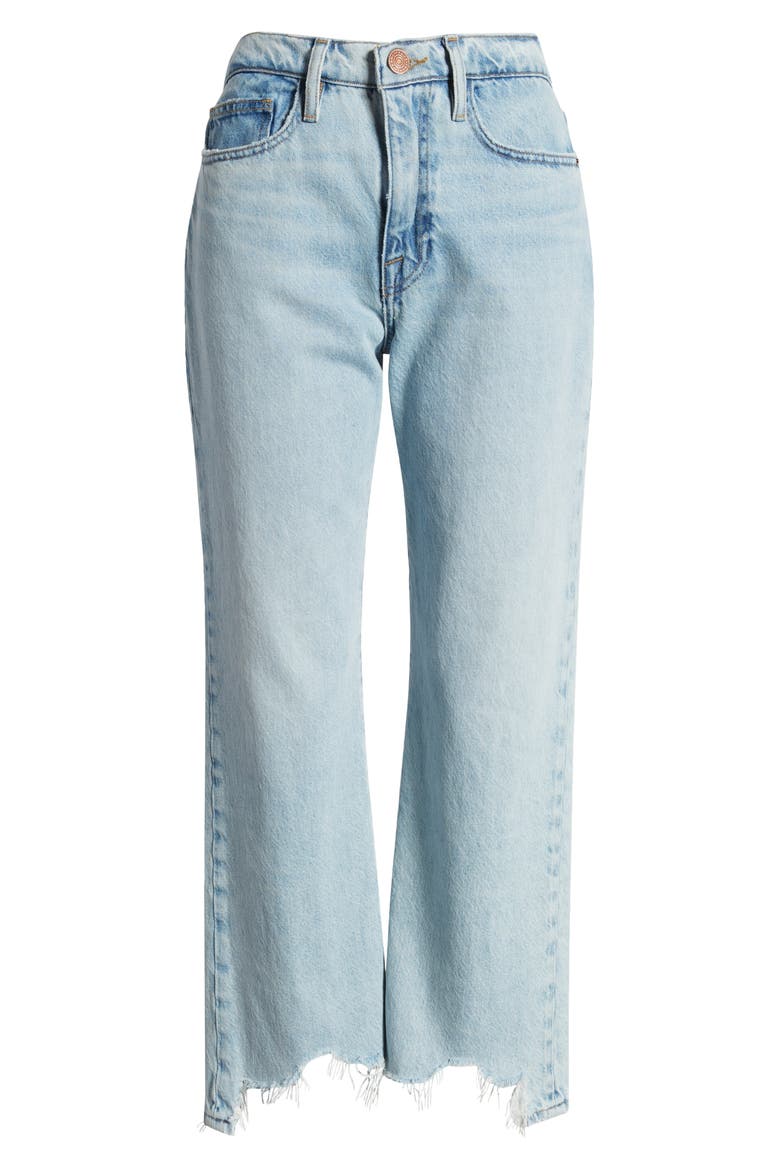Le Jane Chew Hem Crop Wide Leg Jeans, Alternate, color, FIZZ INDIGO