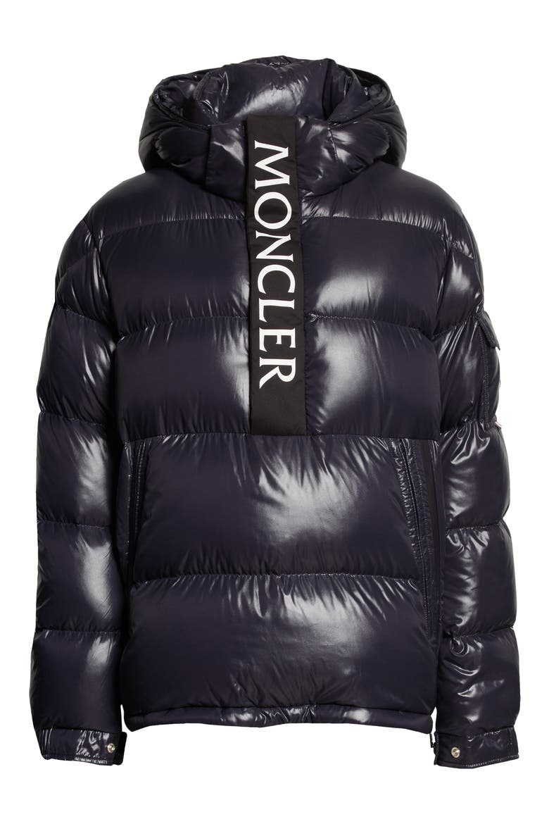 Maury Water Resistant Down Pullover Jacket, Alternate, color, NAVY
