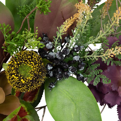 Northlight Mixed Succulent And Pomegranate Artificial Wreath, 24-inch In Green