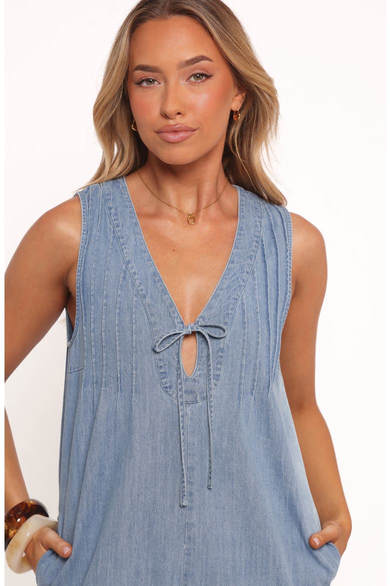 Marilla Sleevveless Cotton Romper, Alternate, color, LIGHT DENIM