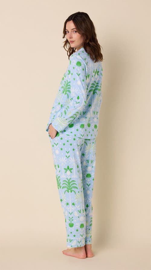The Cat's Pajamas Pima Knit Pajama Set In Blue