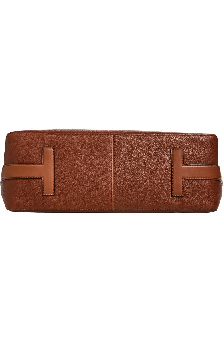 TOM FORD Grained Leather East/West Tote, Alternate, color, Brunette