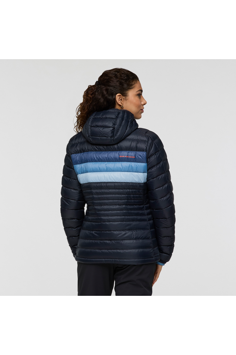 Fuego Down Hooded Jacket - Women's, Alternate, color, Carbon Stripes