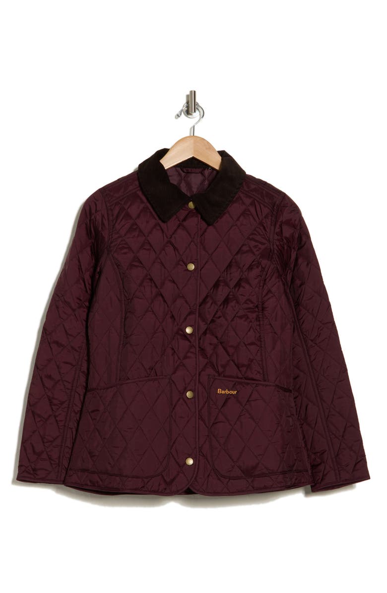 Barbour Annadale Diamond Quilted Jacket, Alternate, color, Black Cherry