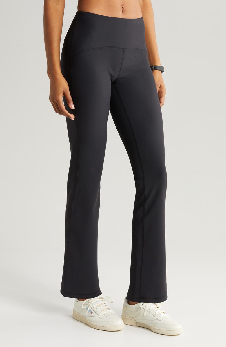 Zella Luxe High Waist Rib Flare Leggings, Alternate, color,
