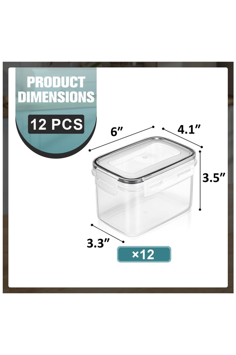 12-Pack Airtight Storage Containers, Alternate, color, CLEAR