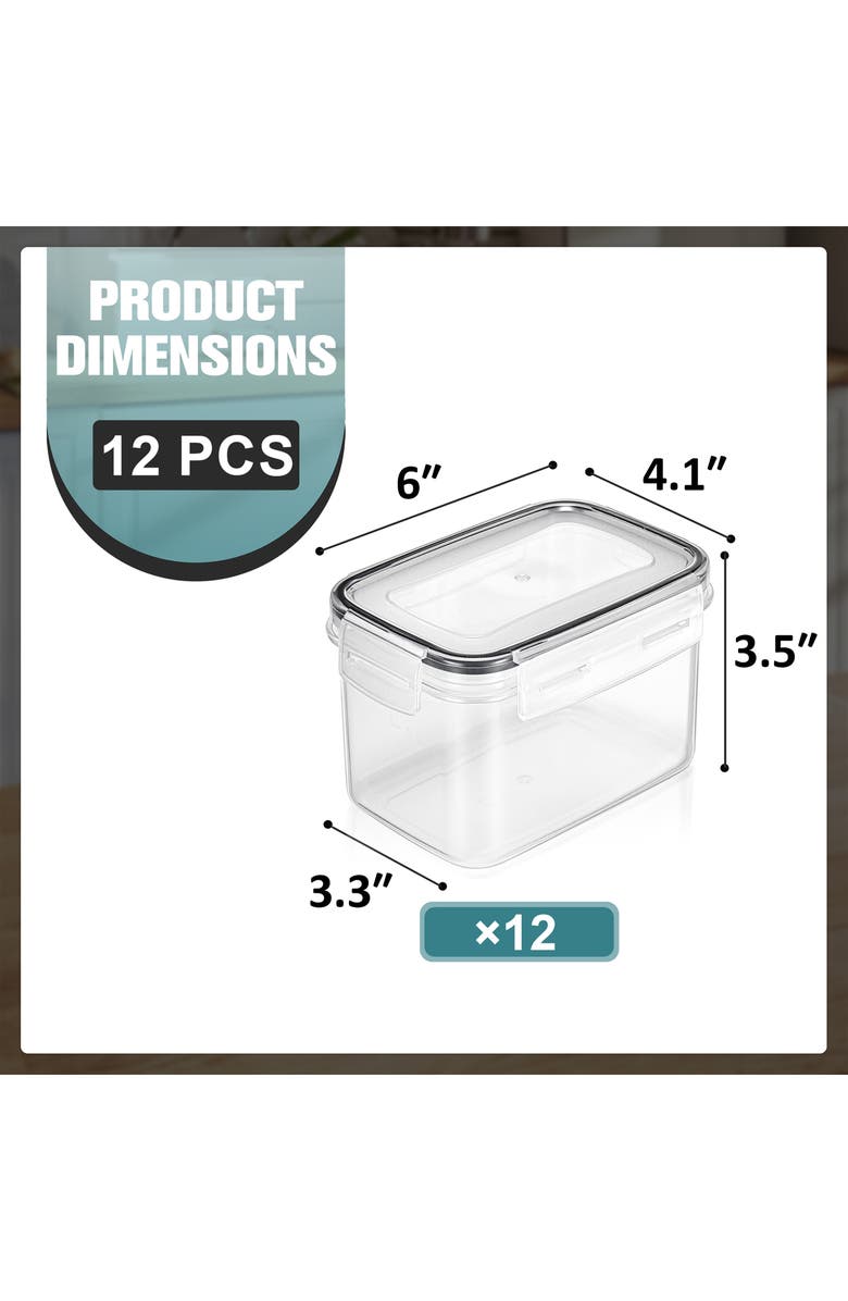SORBUS 12-Pack Airtight Storage Containers, Alternate, color, Clear