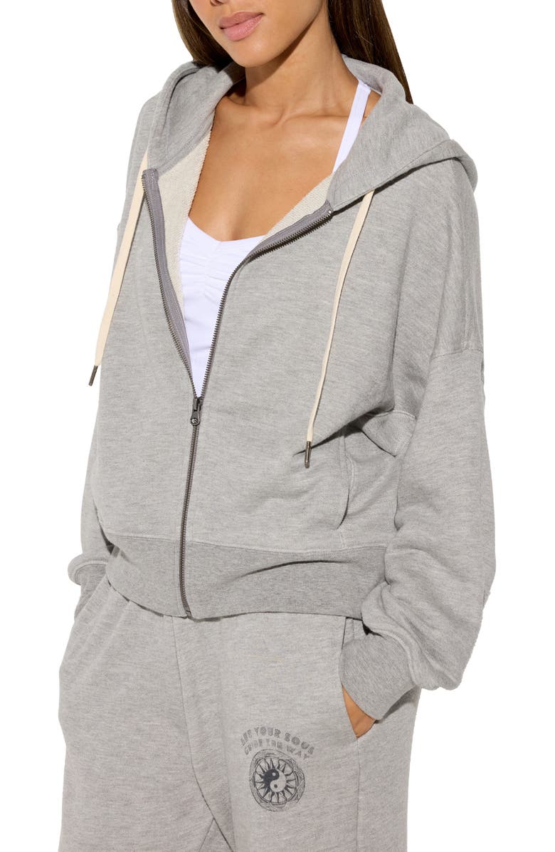 Spiritual Gangster Soul Guide Muse Zip Hoodie, Main, color, Light Heather Grey