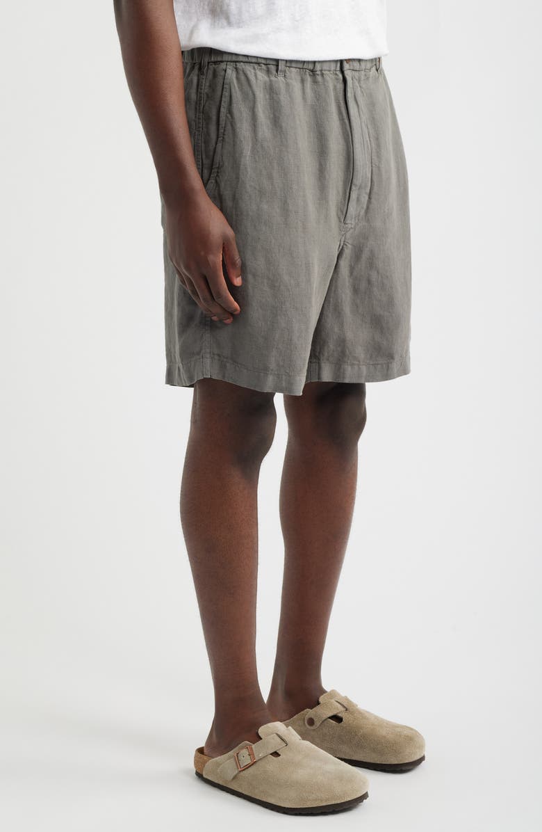 Madewell Pull-On Linen Shorts, Alternate, color, Stormy Spruce