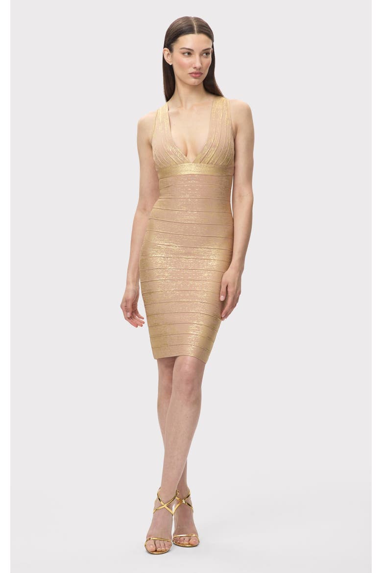 The Metallic Backstage Dress, Alternate, color, GOLD FOIL