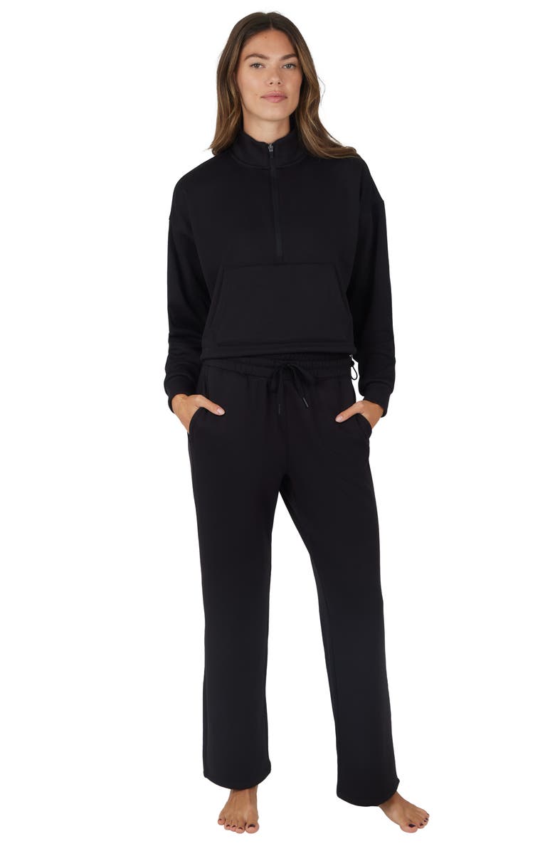 YOGALICIOUS Nadia Scuba Knit Fleece Half Zip Pullover, Alternate, color,