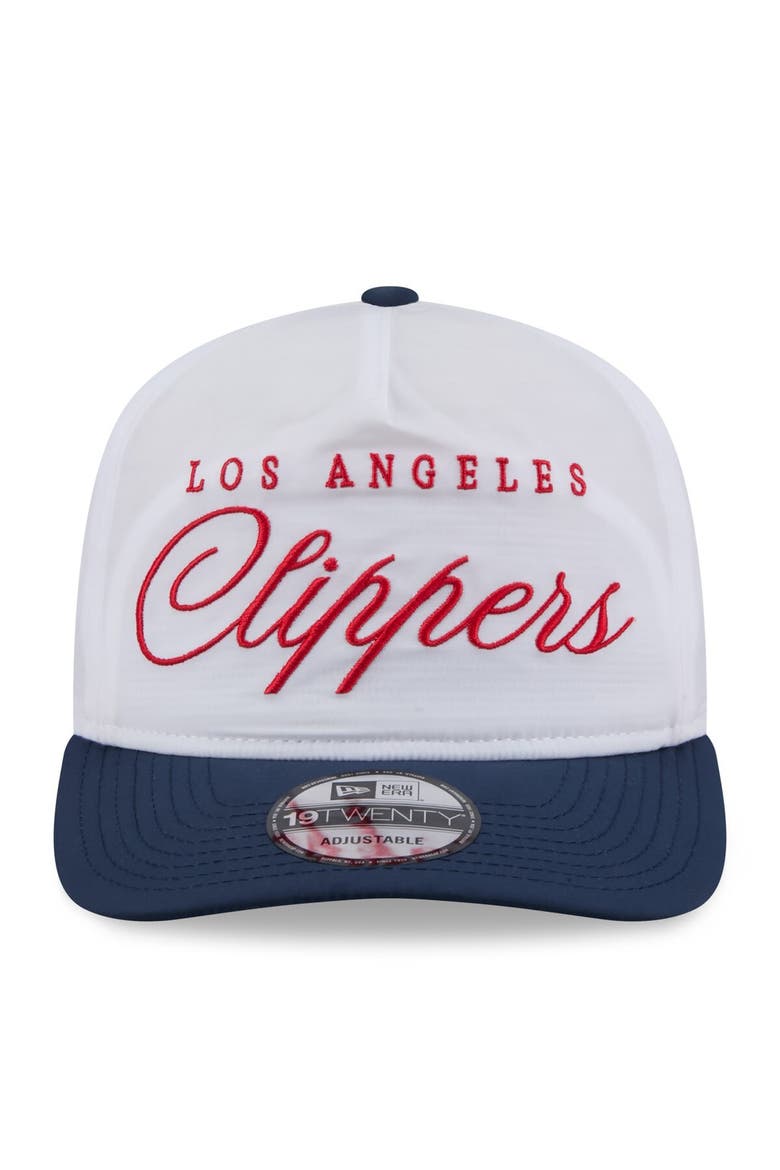Men's New Era White/Navy LA Clippers 2025 NBA Draft On-Stage Nylon 19TWENTY Adjustable Hat, Alternate, color, White