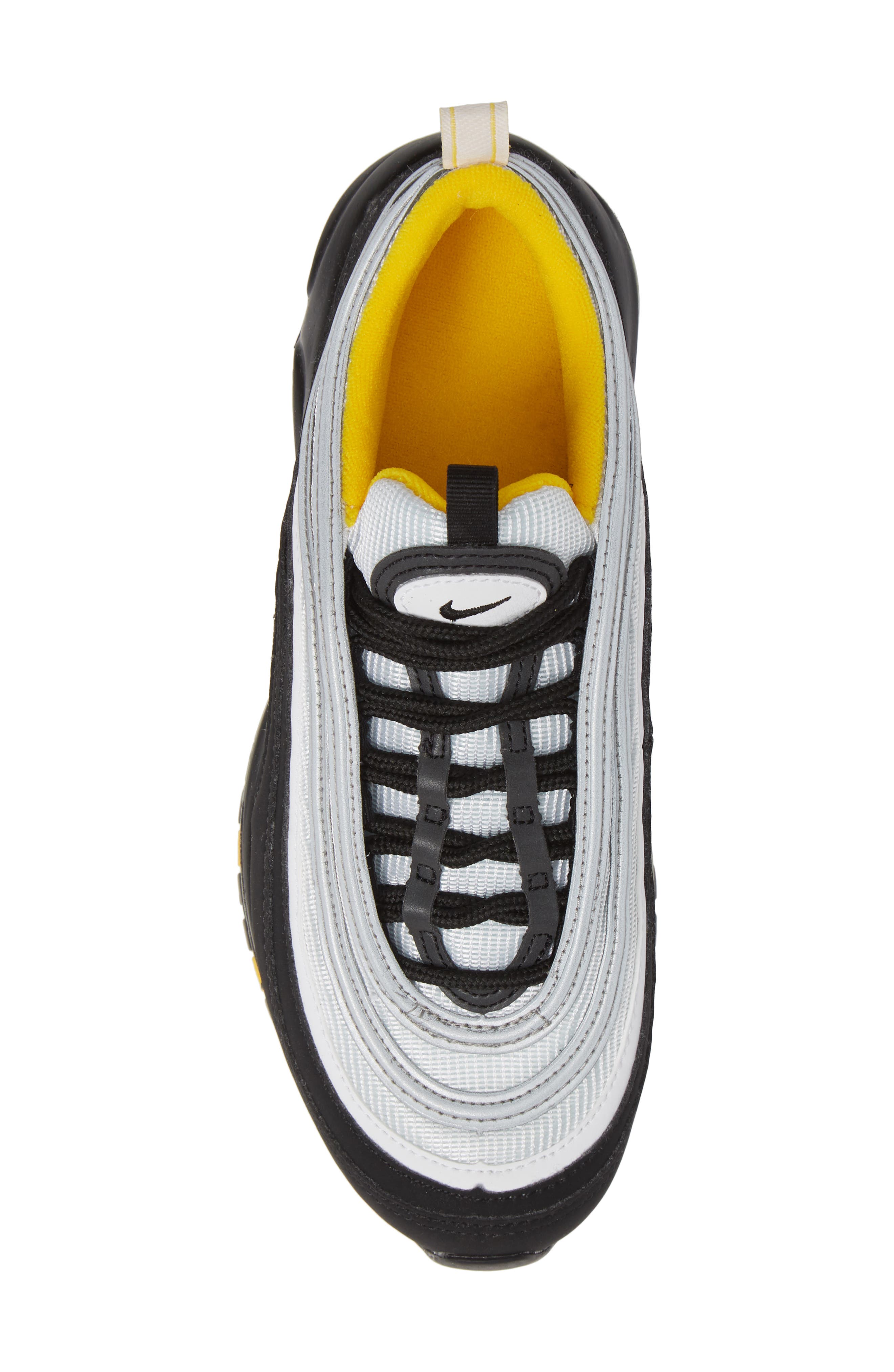 Kids' Air Max 97 Sneaker, Alternate, color, BLACK/ WHITE/ AMARILLO