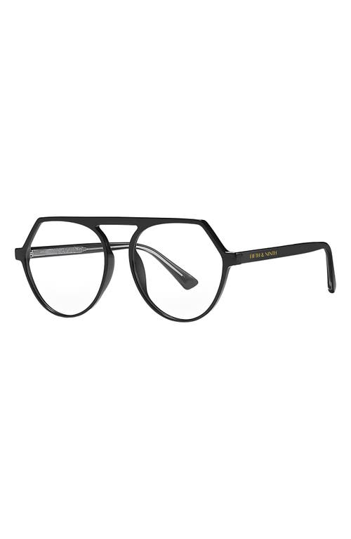 Fifth & Ninth Carter 53mm Round Blue Light Blocking Glasses In Black