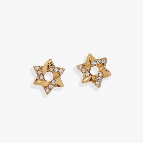 Star Of David Mini Stud Earrings