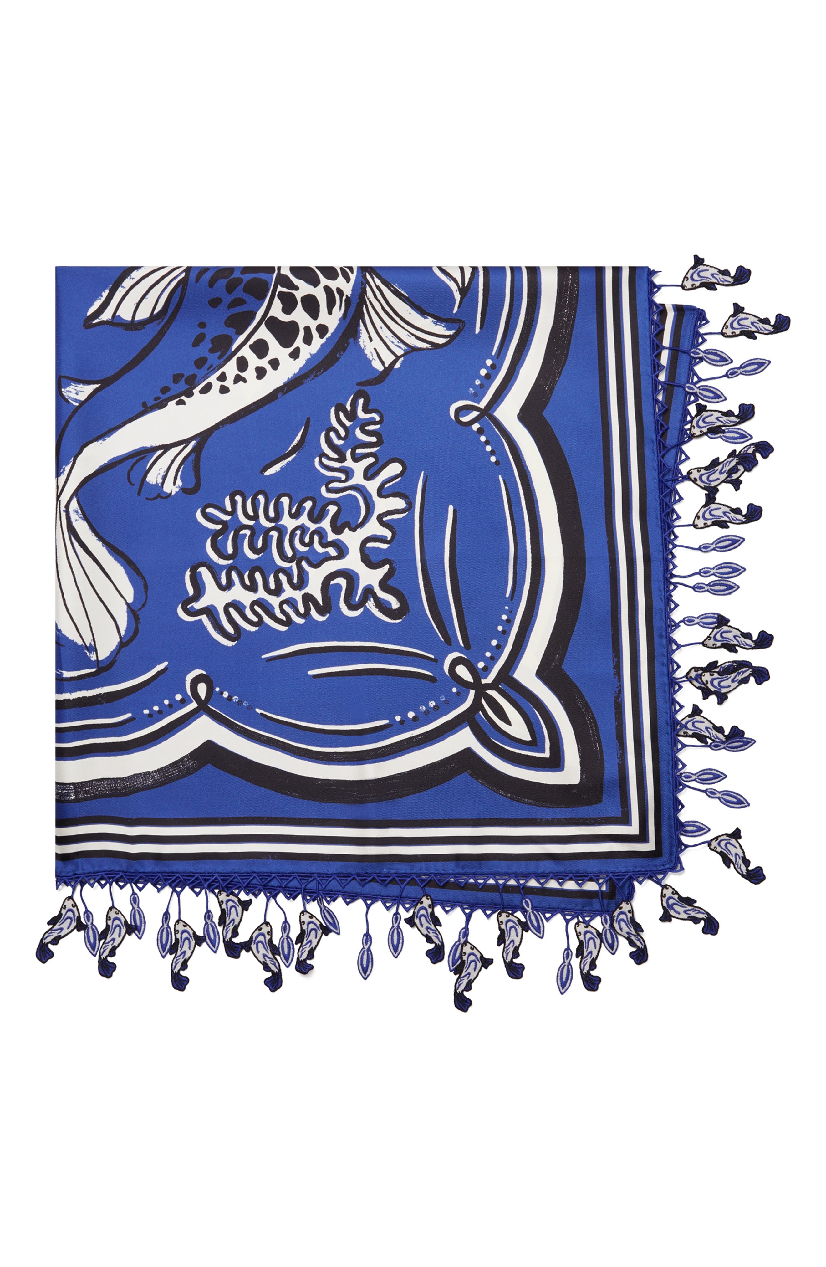 selected FISH SILK SQUARE BLUE
