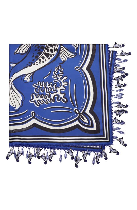 Fish Silk Square Scarf