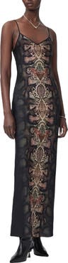 AllSaints Bryony Snakeskin Print Slipdress