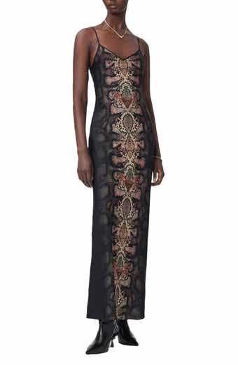 AllSaints Bryony Snakeskin Print Slipdress