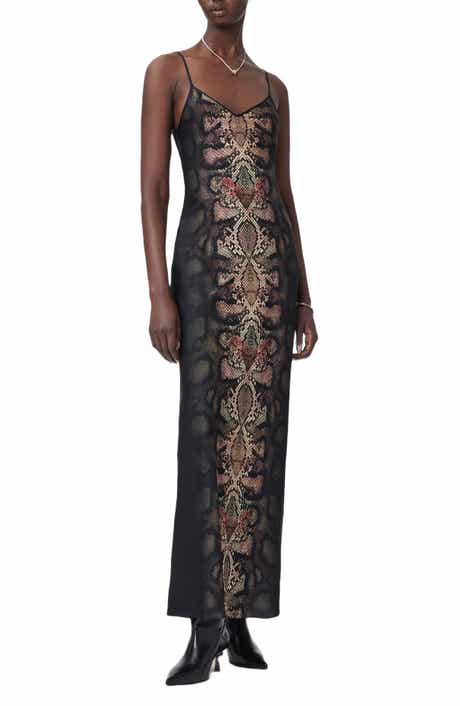 AllSaints Bryony Snakeskin Print Slipdress