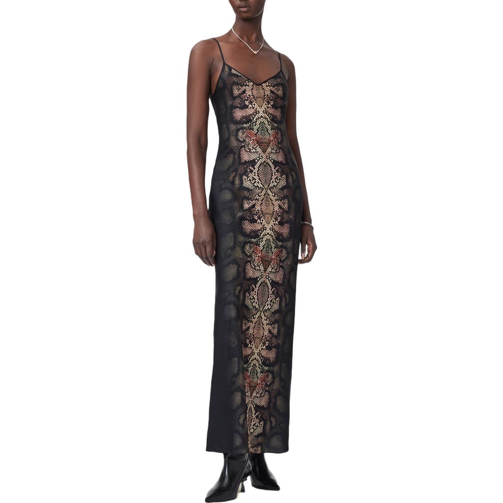 Allsaints Bryony Snakeskin Print Slipdress In Multi