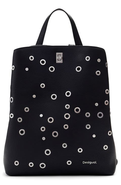 Medium Stud Faux Leather Backpack