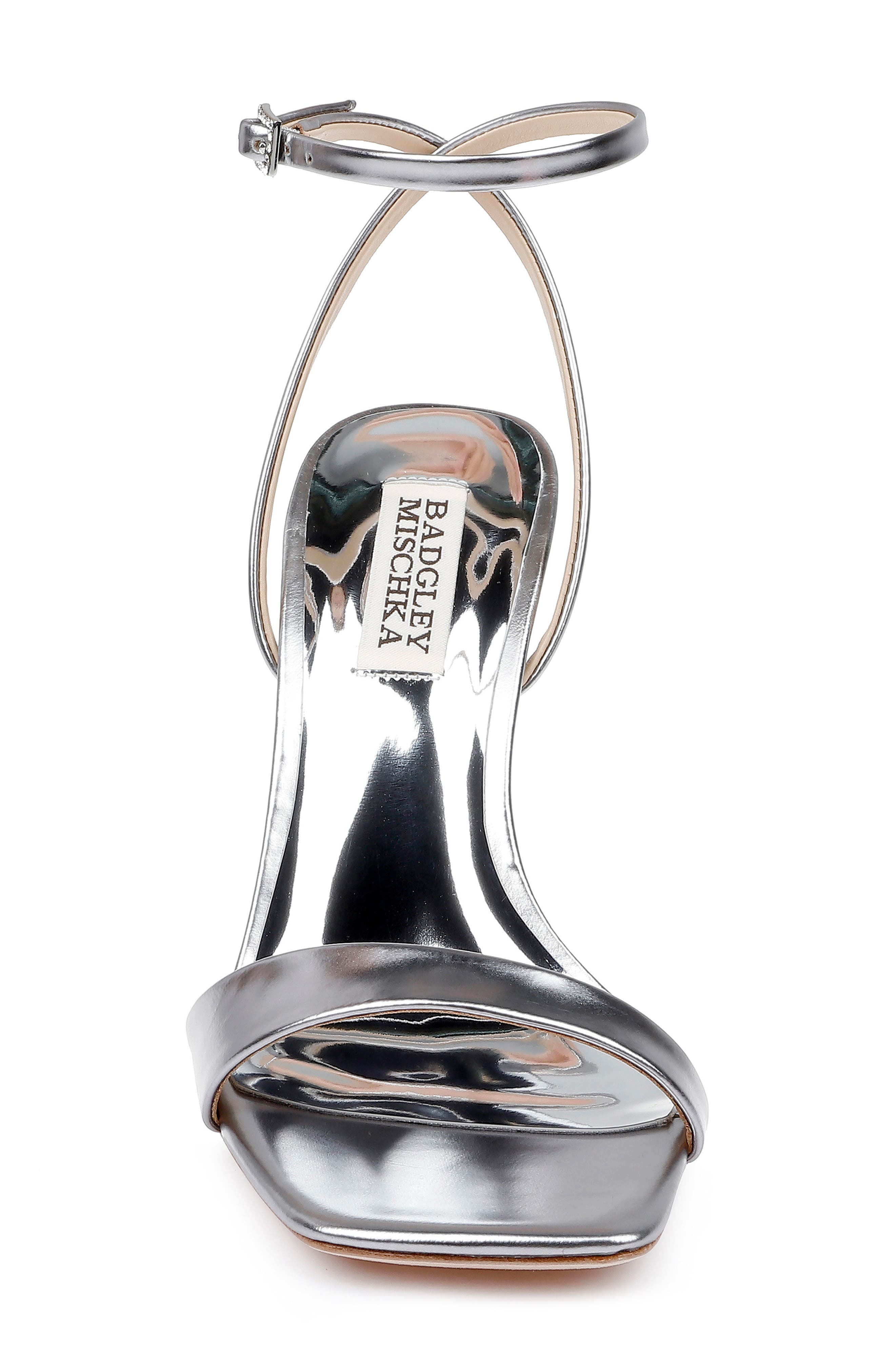 Ivette II Ankle Strap Sandal, Alternate, color, DARK SILVER