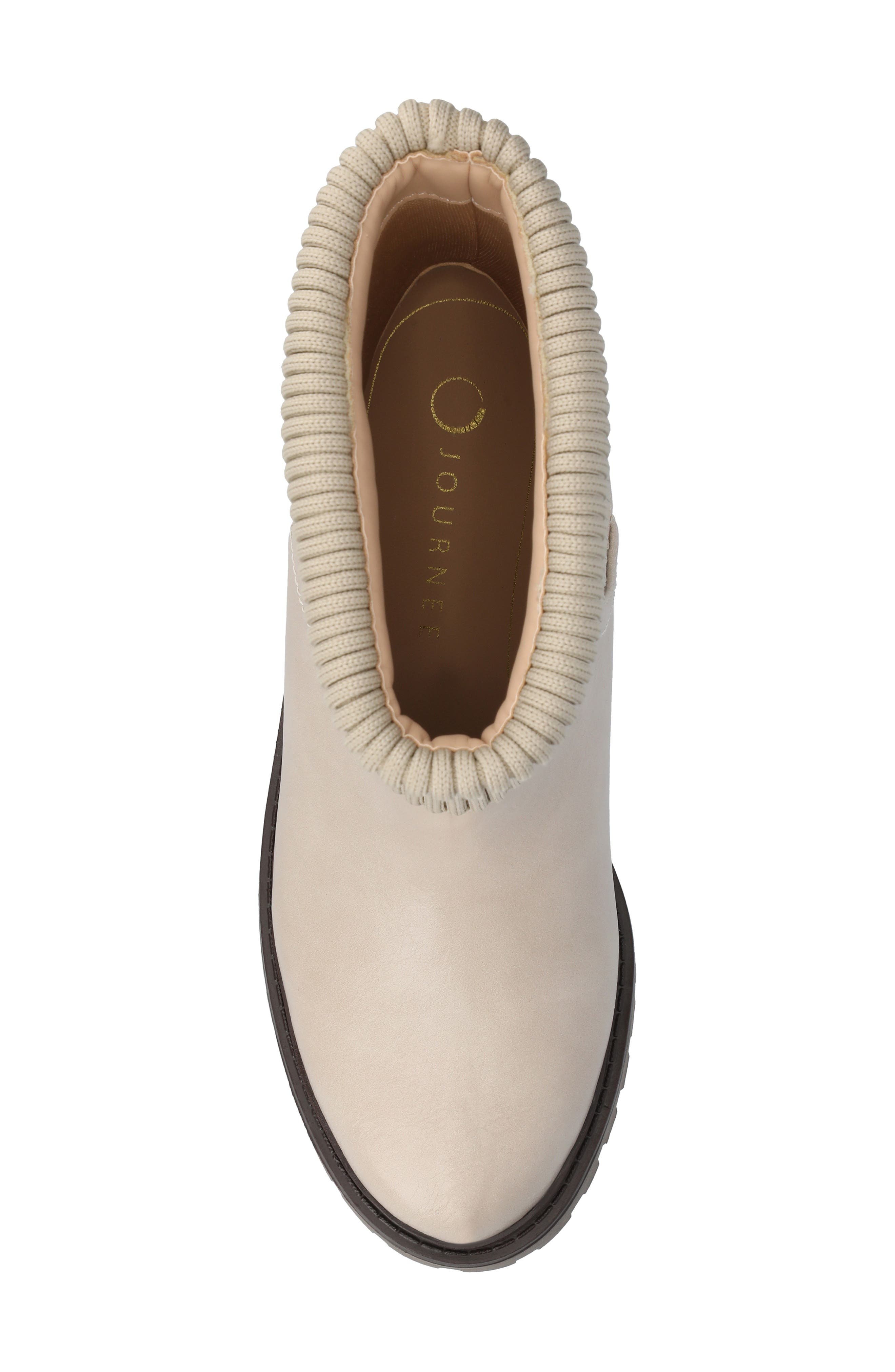 Isabeau Knit Collar Chelsea Boot - Wide Width Available, Alternate, color, BONE