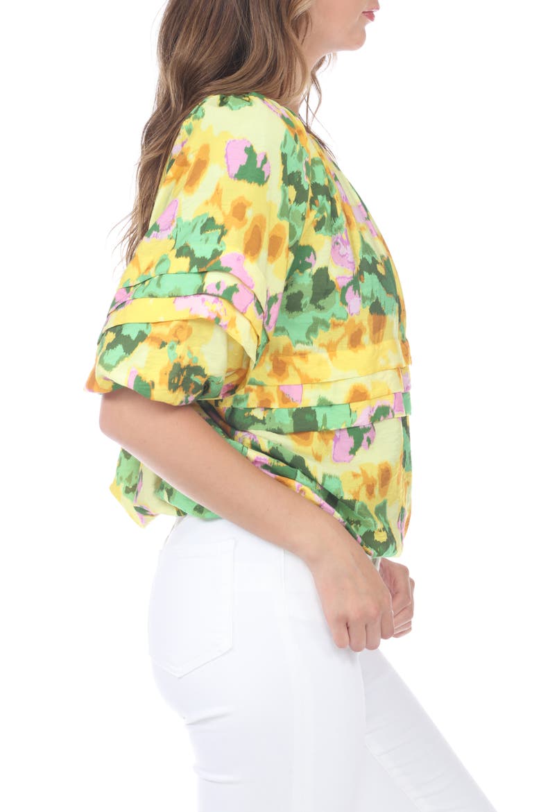 Floral Ruffle Top, Alternate, color, YELLOW