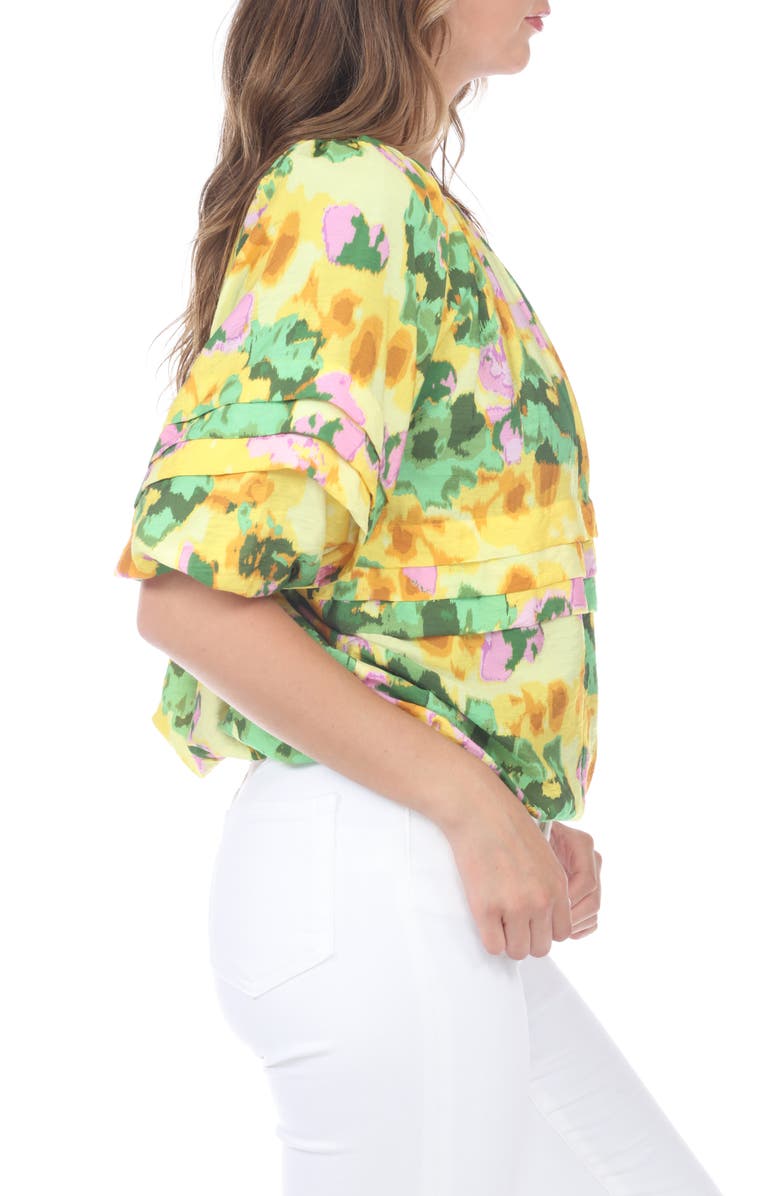 RAIN AND ROSE Floral Ruffle Top, Alternate, color, Yellow