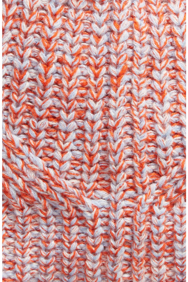 Marled Pom Beanie, Alternate, color, LIGHT BLUE/ ECRU/ TOMATO