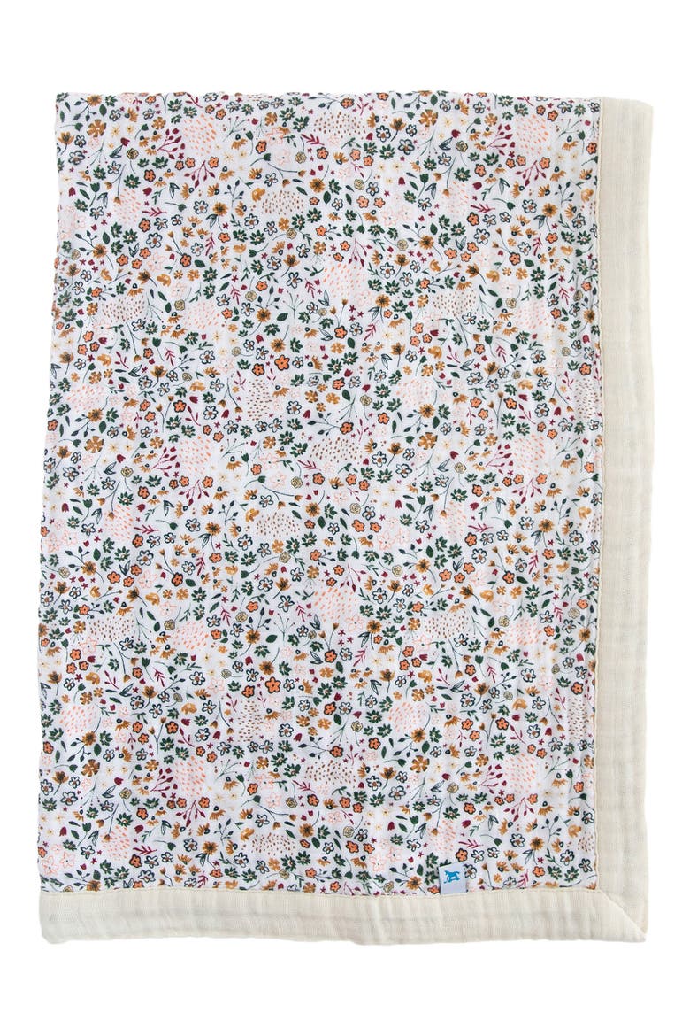 Cotton Muslin Baby Quilt, Main, color, PRESSED PETALS