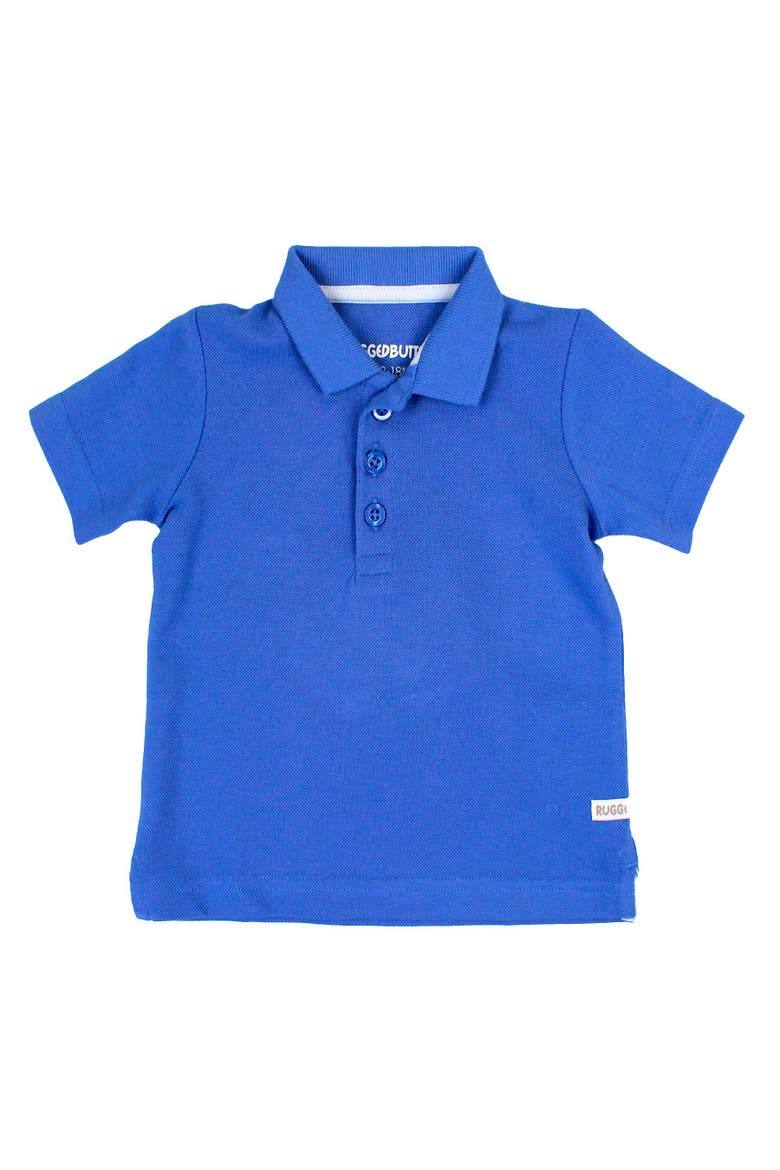 Toddler Boys Pique Short Sleeve Polo Shirt, Main, color, Sonic Blue
