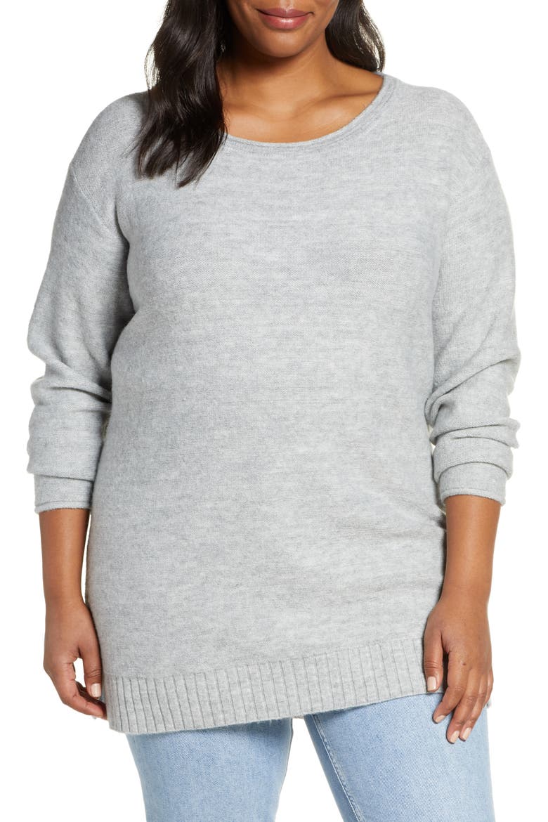 Tunic Sweater, Main, color, GREY HEATHER