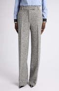 TOM FORD Sequin Chevron Wool Blend Tweed Wide Leg Pants