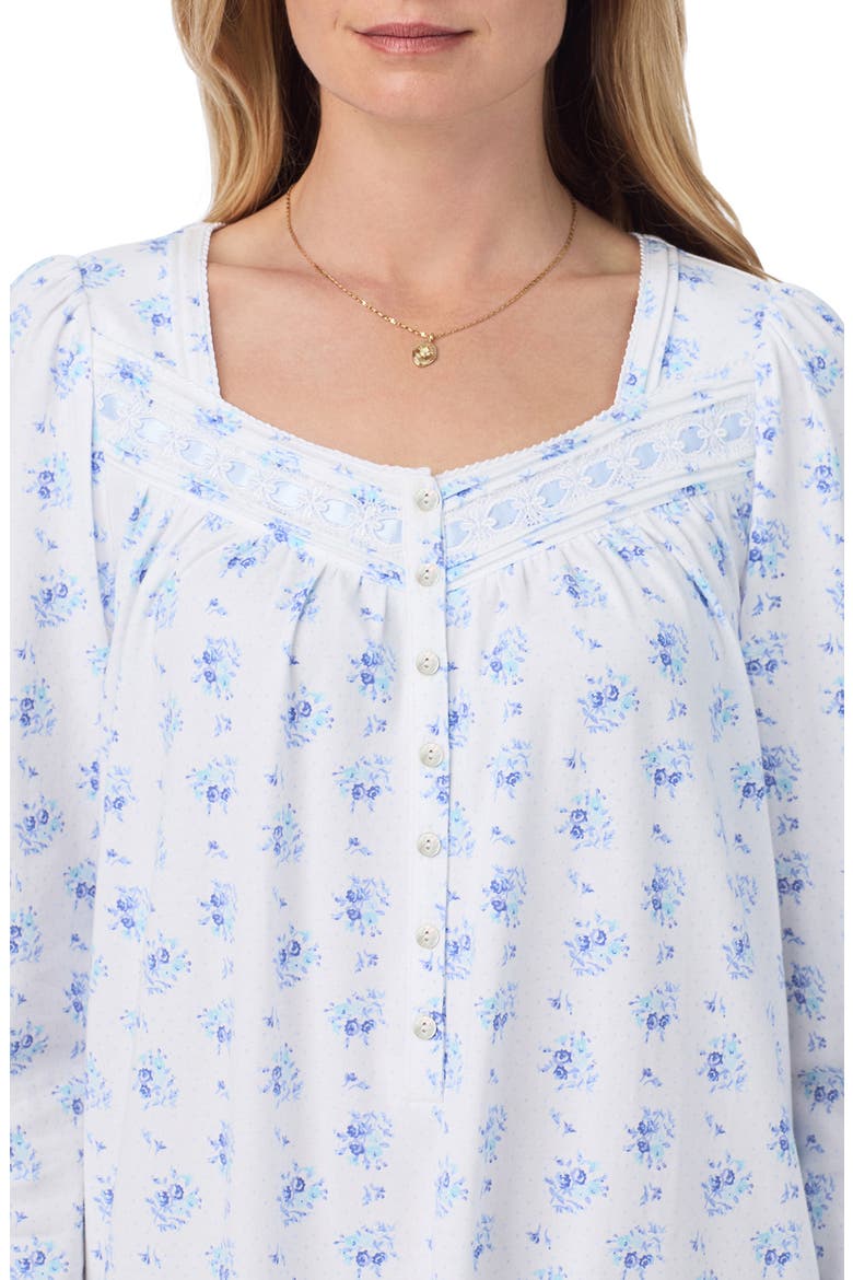Long Sleeve Cotton Jersey Nightgown, Alternate, color, DOT BQT