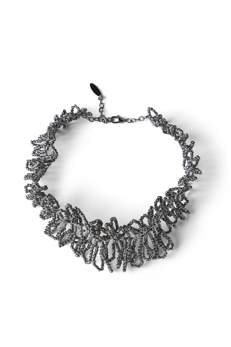 Sterling Silver choker, Main, color, Lignite Grey