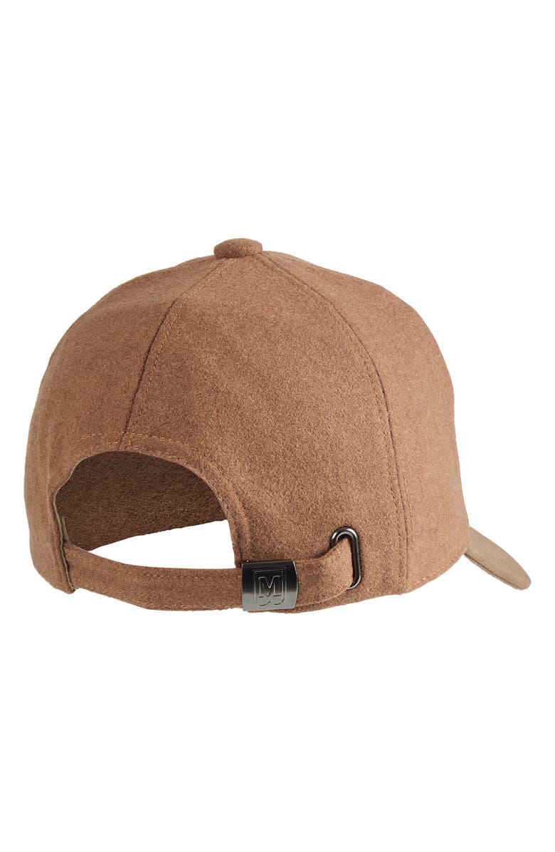 Bruno Magli Wool Blend & Leather Baseball Cap, Alternate, color, Camel
