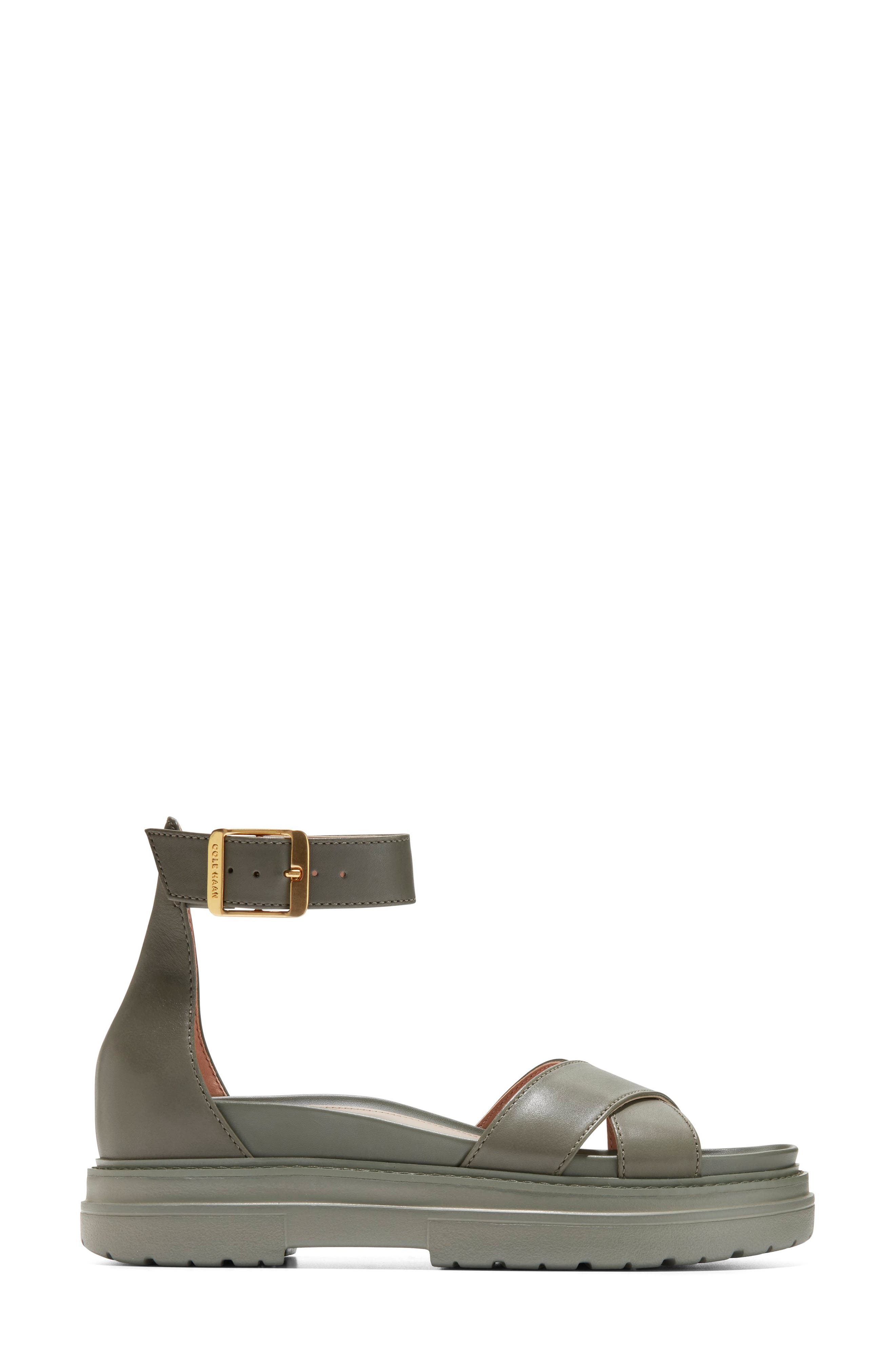 Fraya Ankle Strap Platform Sandal, Alternate, color, TEA LEAF LEATHER