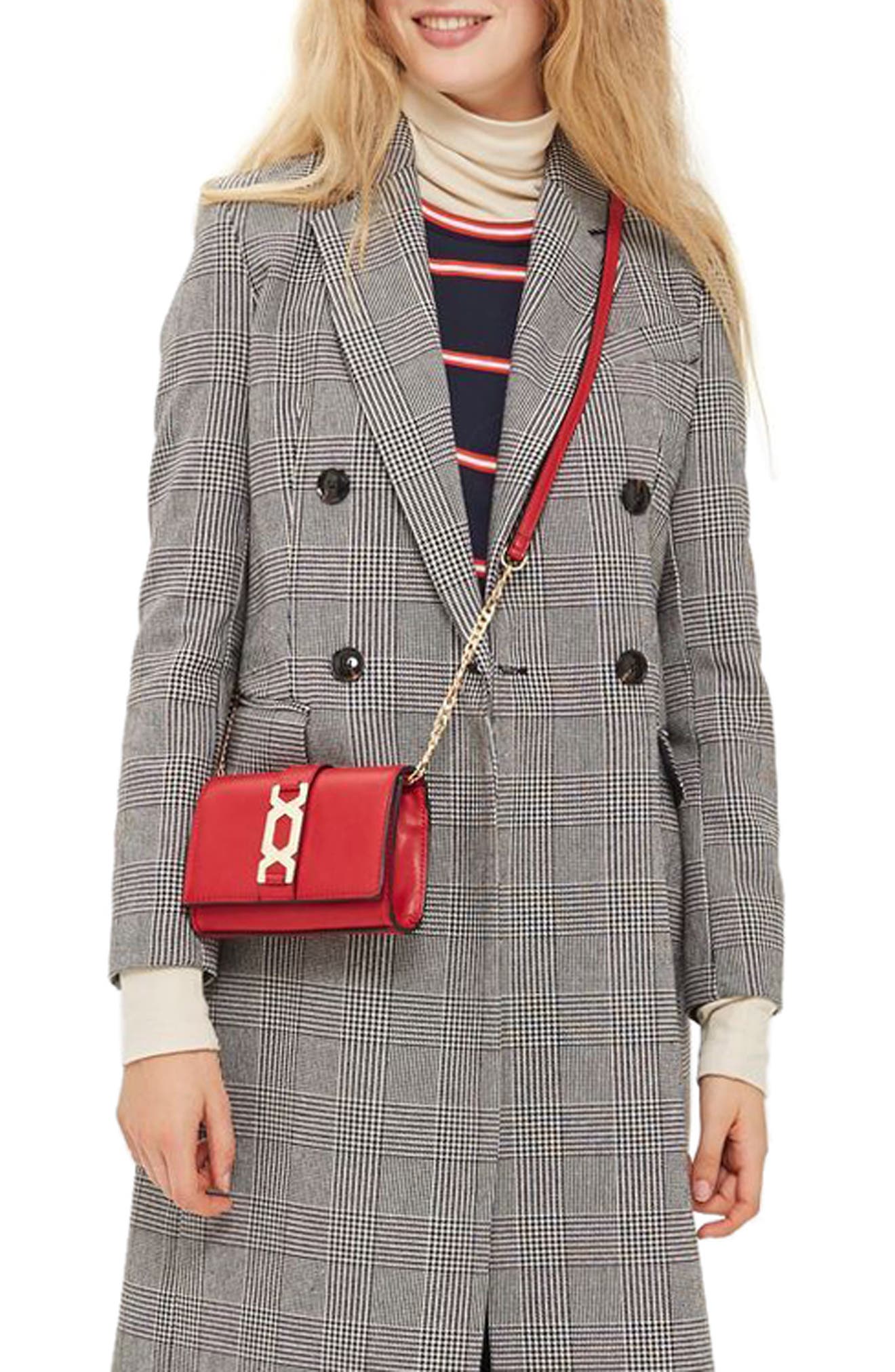 Rome Hex Hardware Crossbody Bag, Alternate, color, RED