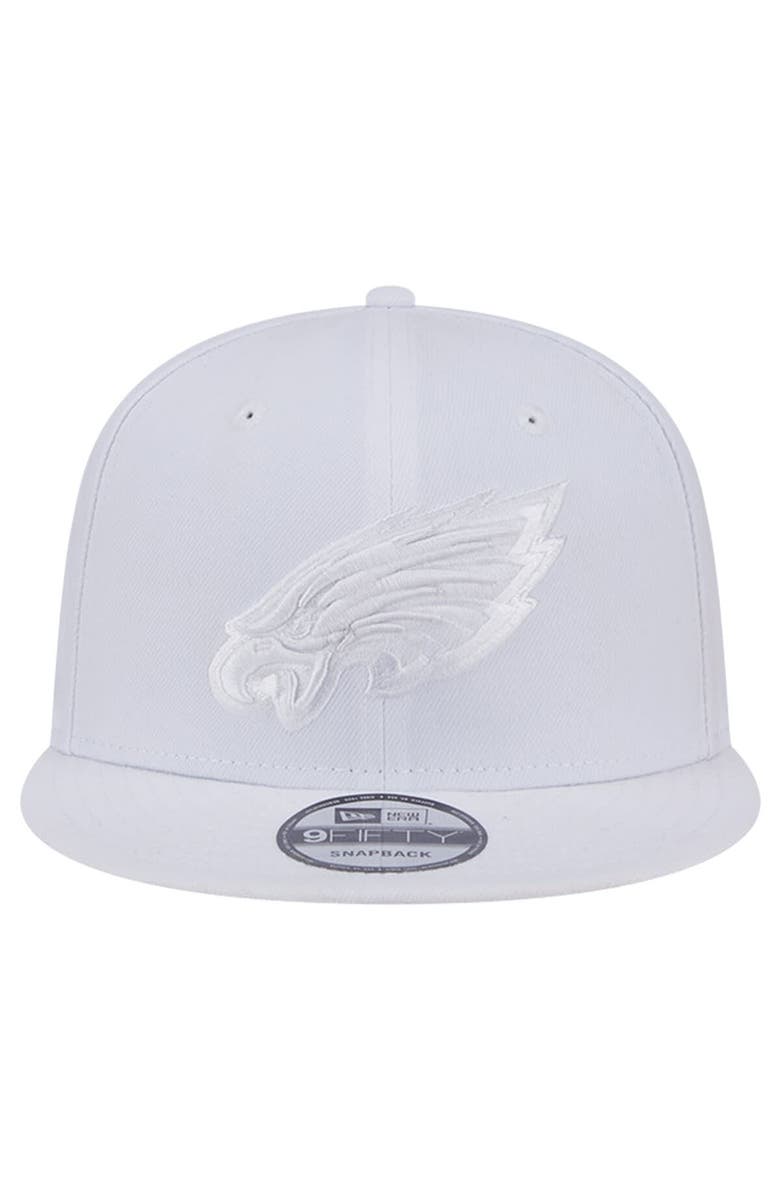 New Era Men's New Era Philadelphia Eagles Main White on White 9FIFTY Snapback Hat, Alternate, color,