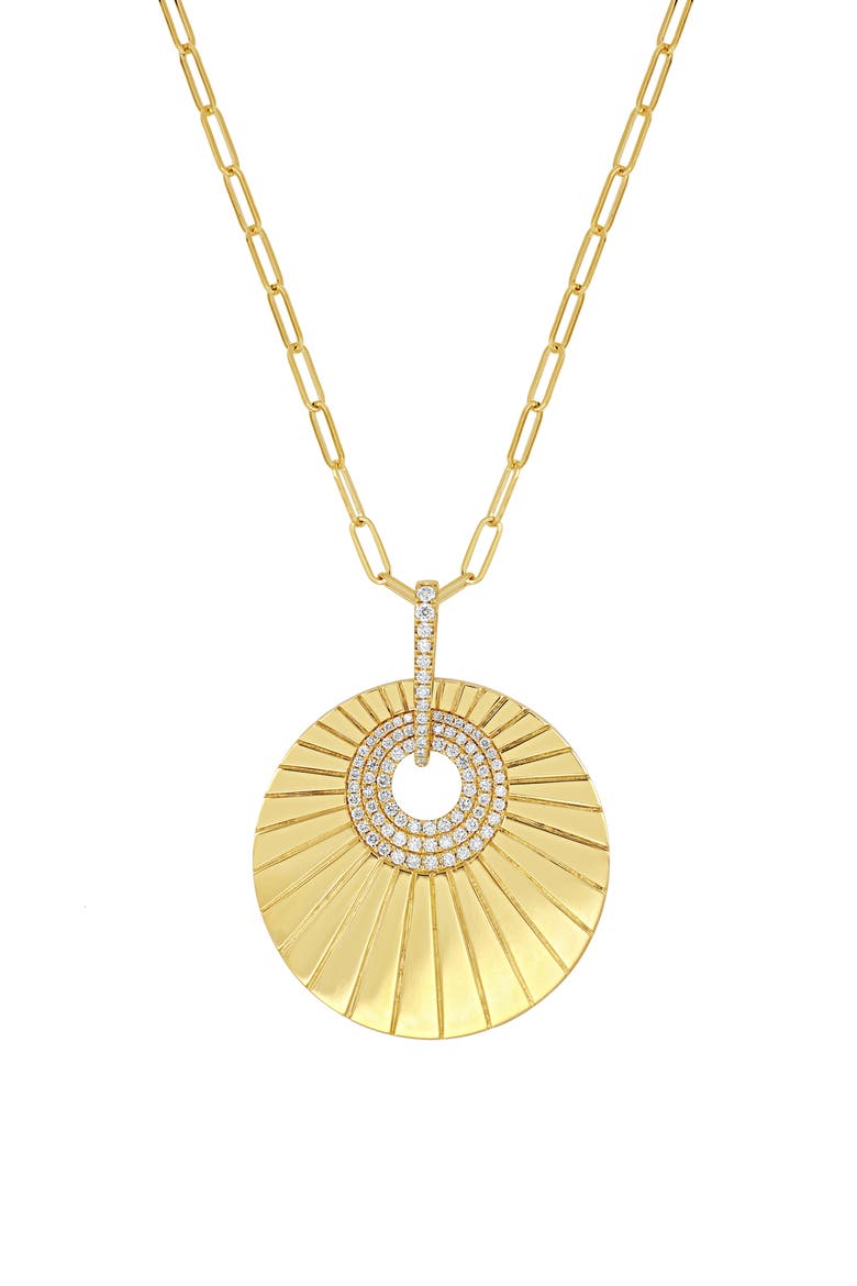 Kiera Diamond Medallion Pendant Necklace, Main, color, 18K YELLOW GOLD