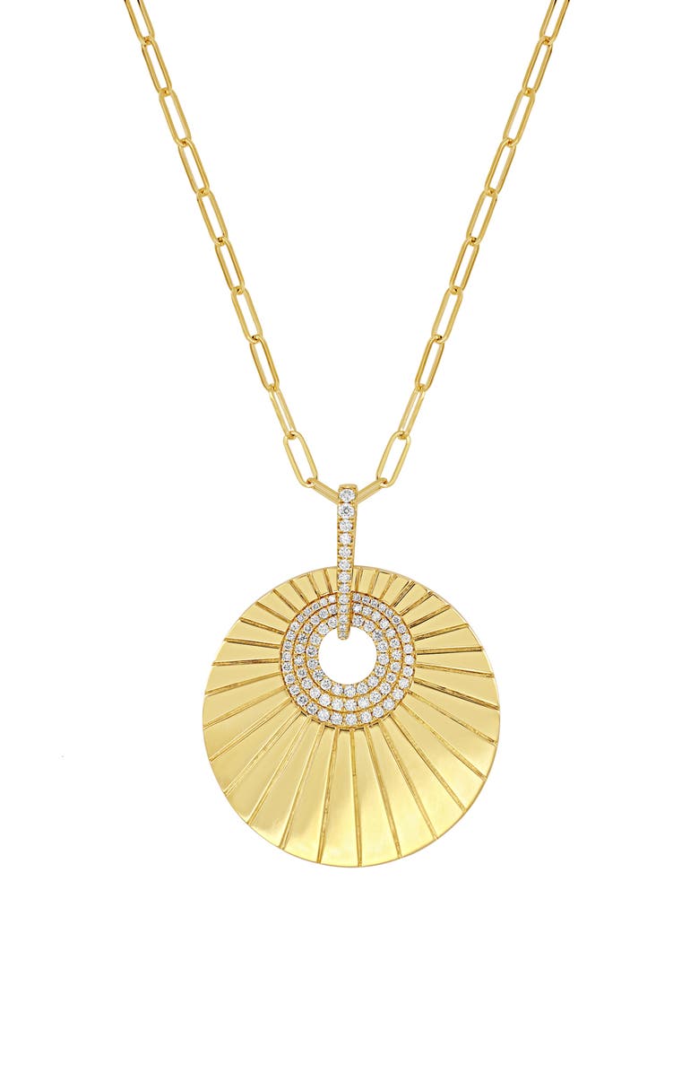 Bony Levy Kiera Diamond Medallion Pendant Necklace, Main, color, 18K Yellow Gold
