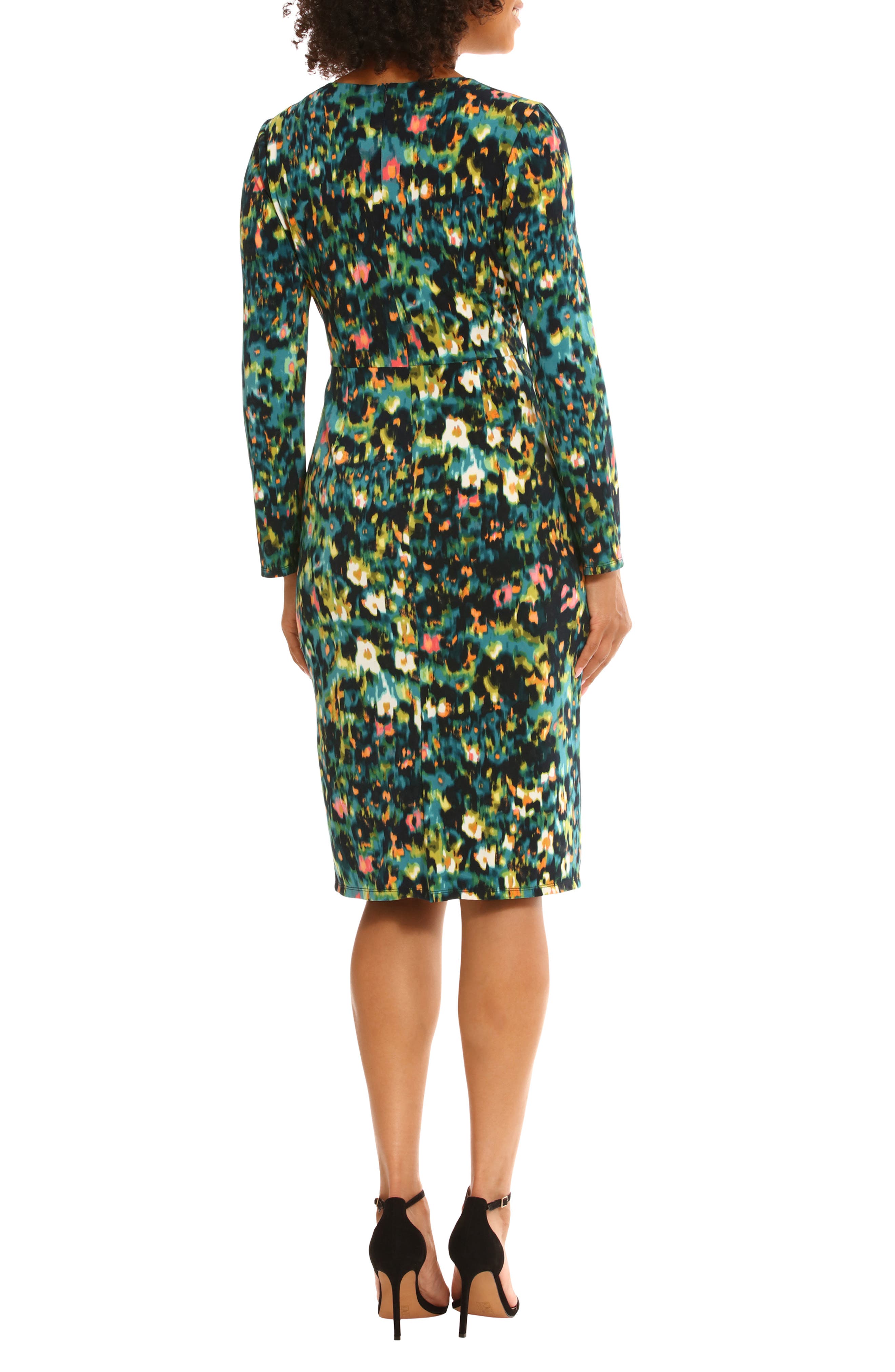 Maggy London Abstract Print Keyhole Tie Waist Sheath Dress (Women ...