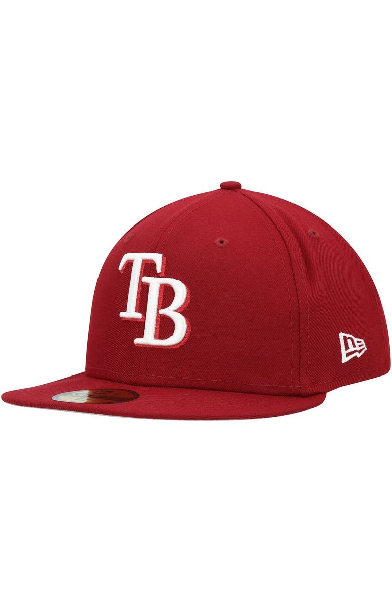 New Era Men's New Era Cardinal Tampa Bay Rays White Logo 59FIFTY Fitted Hat, Main, color, Cardinal