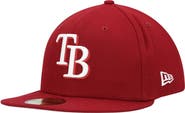 New Era Men's New Era Cardinal Tampa Bay Rays White Logo 59FIFTY Fitted Hat