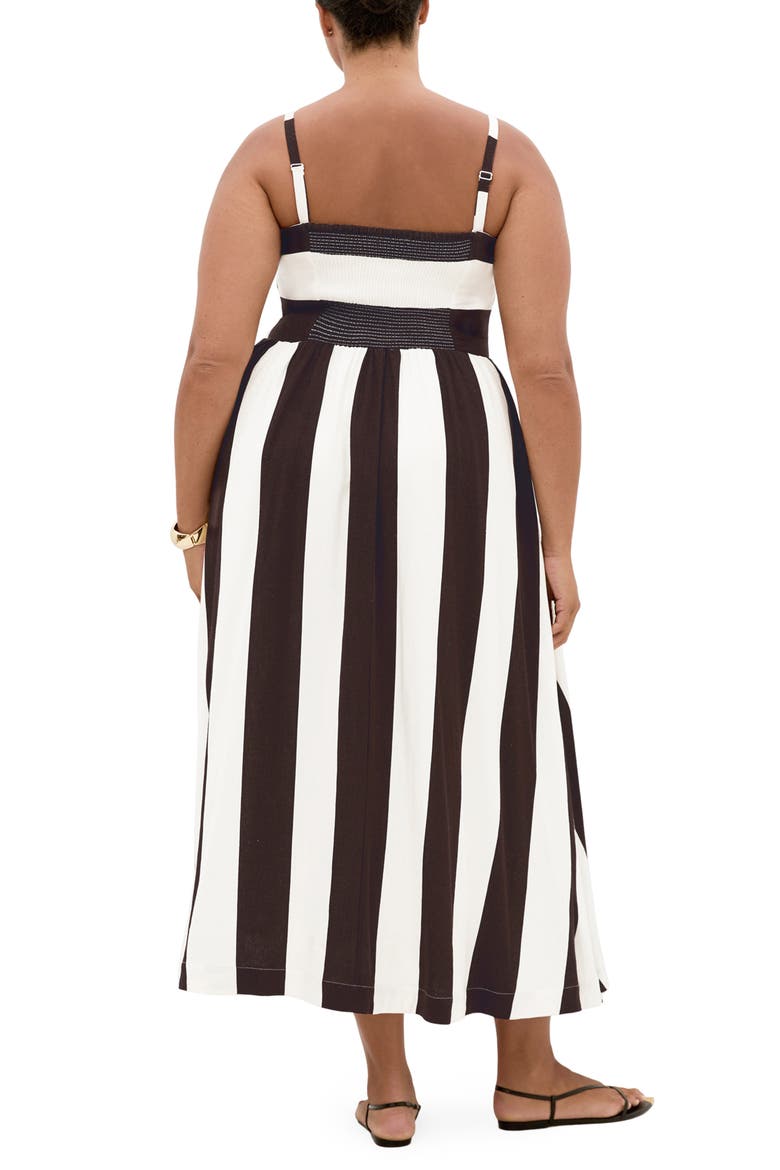 Simone Stripe Maxi Dress, Alternate, color, CHOCOLATE/ IVORY