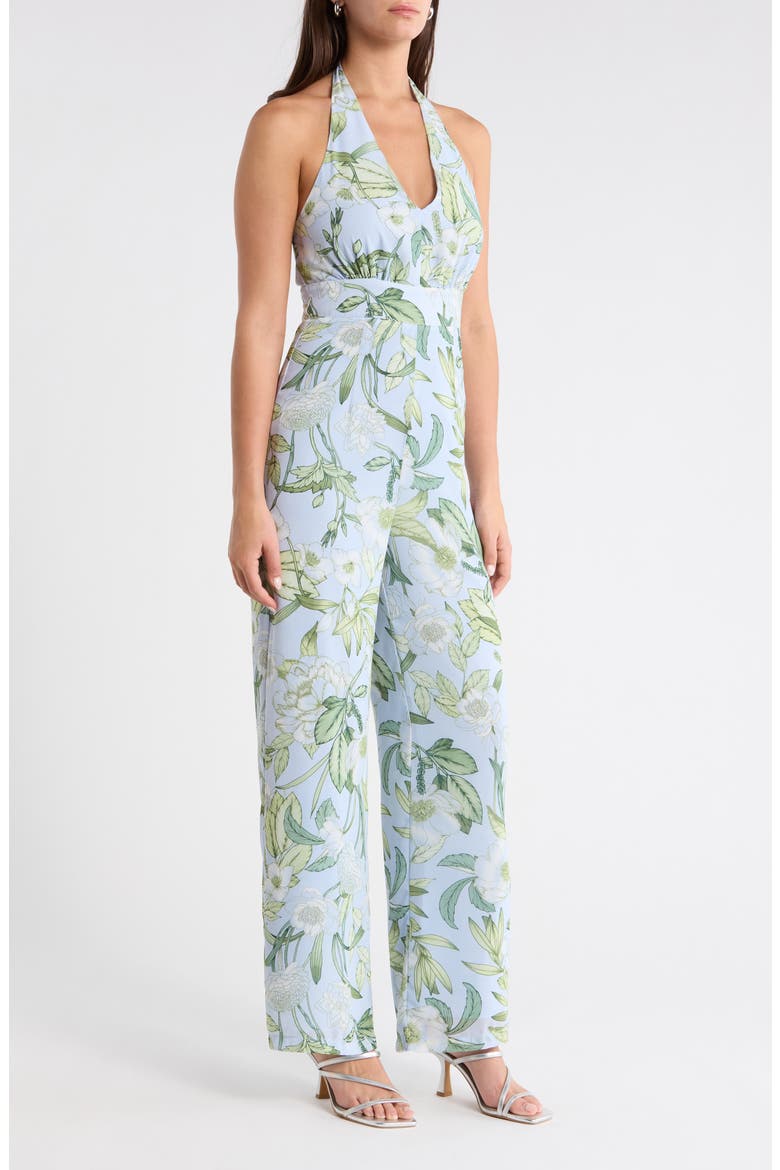 Serenade Bloom Halter Jumpsuit, Alternate, color, WHITE-GREENS